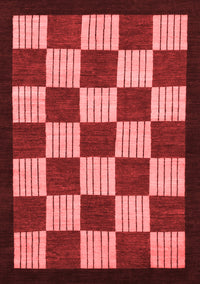 Checkered Red Modern Rug, abs1576red