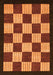 Machine Washable Checkered Orange Modern Area Rugs, wshabs1576org