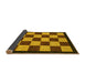 Sideview of Checkered Yellow Modern Rug, abs1576yw