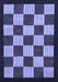 Machine Washable Checkered Blue Modern Rug, wshabs1576blu