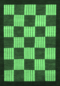 Checkered Emerald Green Modern Rug, abs1576emgrn