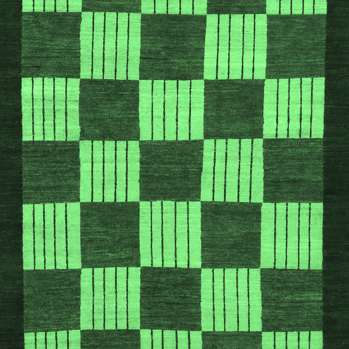 Checkered Emerald Green Modern Rug, abs1576emgrn