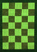 Machine Washable Checkered Green Modern Area Rugs, wshabs1576grn