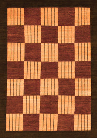 Checkered Orange Modern Rug, abs1576org