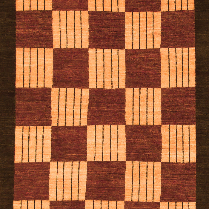 Checkered Orange Modern Rug, abs1576org