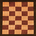 Square Checkered Orange Modern Rug, abs1576org