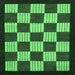 Square Checkered Emerald Green Modern Rug, abs1576emgrn