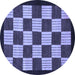 Round Checkered Blue Modern Rug, abs1576blu