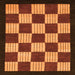 Square Machine Washable Checkered Orange Modern Area Rugs, wshabs1576org