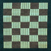 Square Machine Washable Checkered Light Blue Modern Rug, wshabs1576lblu