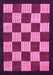 Machine Washable Checkered Pink Modern Rug, wshabs1576pnk