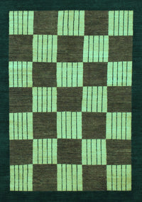 Checkered Turquoise Modern Rug, abs1576turq