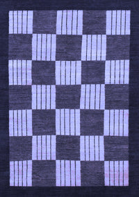 Checkered Blue Modern Rug, abs1576blu