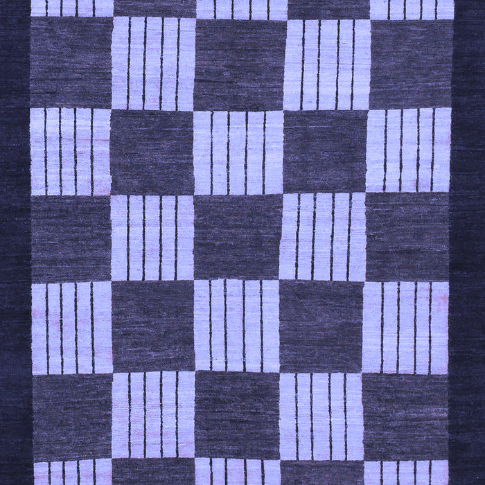 Checkered Blue Modern Rug, abs1576blu