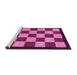 Sideview of Machine Washable Checkered Pink Modern Rug, wshabs1576pnk