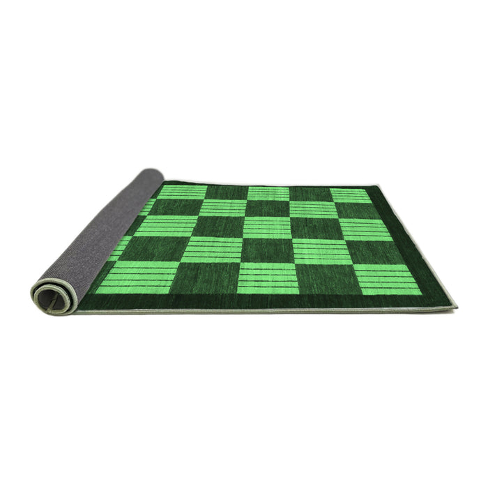Sideview of Checkered Emerald Green Modern Rug, abs1576emgrn