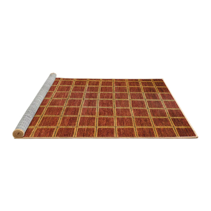 Sideview of Machine Washable Abstract Red Rug, wshabs1577