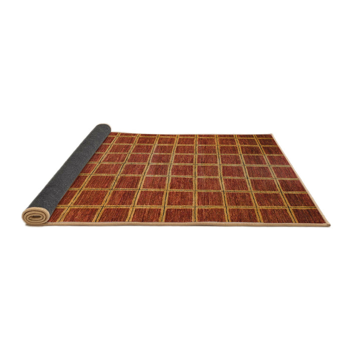 Sideview of Abstract Red Checkered Rug, abs1577