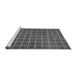 Sideview of Machine Washable Checkered Gray Modern Rug, wshabs1577gry