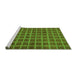 Sideview of Machine Washable Checkered Green Modern Area Rugs, wshabs1577grn