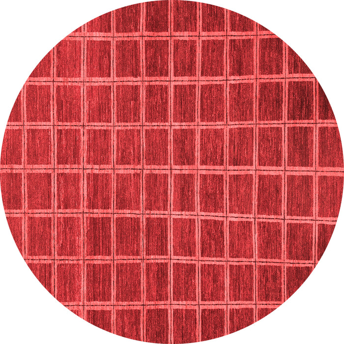 Machine Washable Checkered Red Modern Rug, wshabs1577red