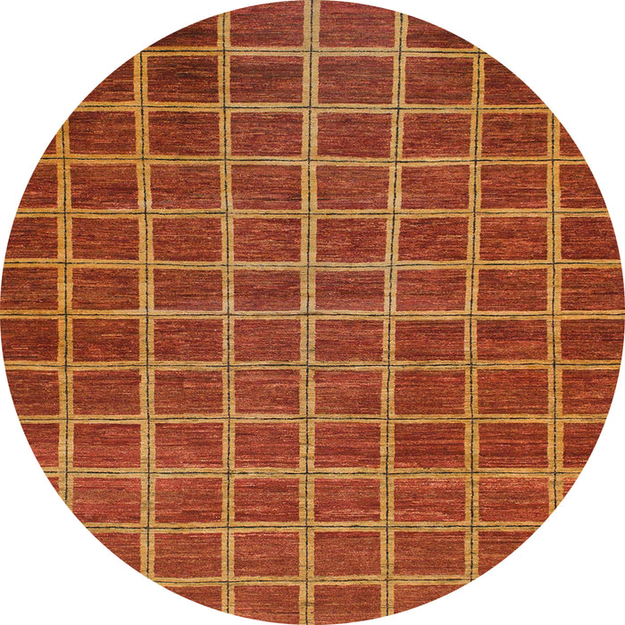 Round Machine Washable Abstract Red Rug, wshabs1577