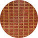 Round Machine Washable Abstract Red Rug, wshabs1577