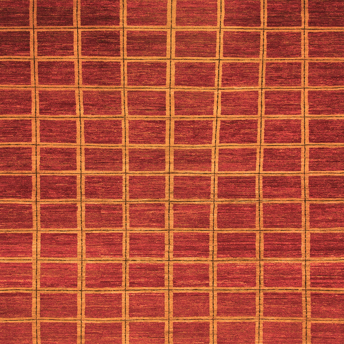 Square Machine Washable Checkered Orange Modern Area Rugs, wshabs1577org