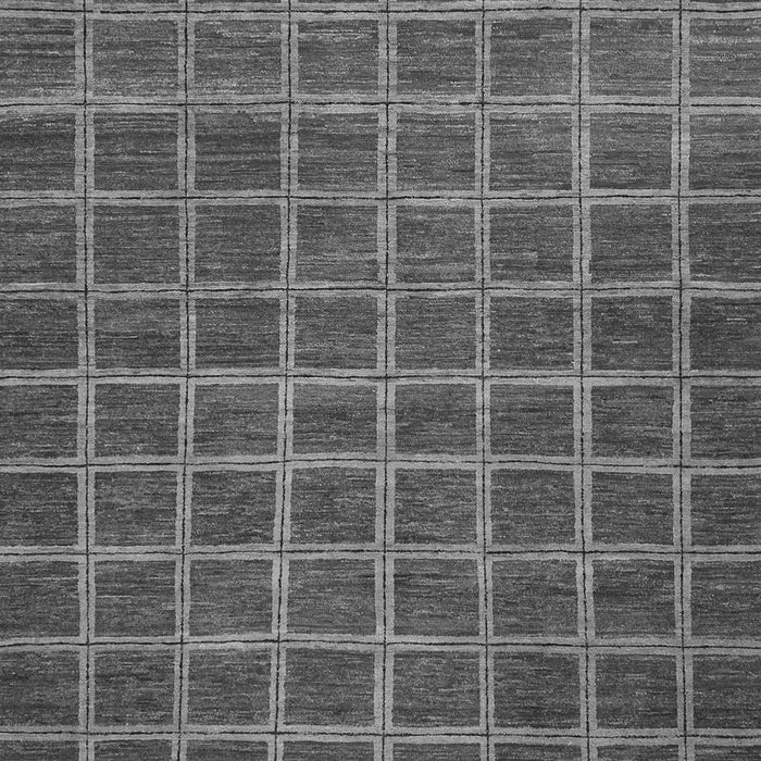 Machine Washable Checkered Gray Modern Rug, wshabs1577gry