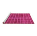 Sideview of Machine Washable Checkered Pink Modern Rug, wshabs1577pnk