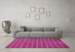 Machine Washable Checkered Purple Modern Area Rugs in a Living Room, wshabs1577pur