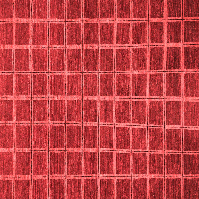 Machine Washable Checkered Red Modern Rug, wshabs1577red