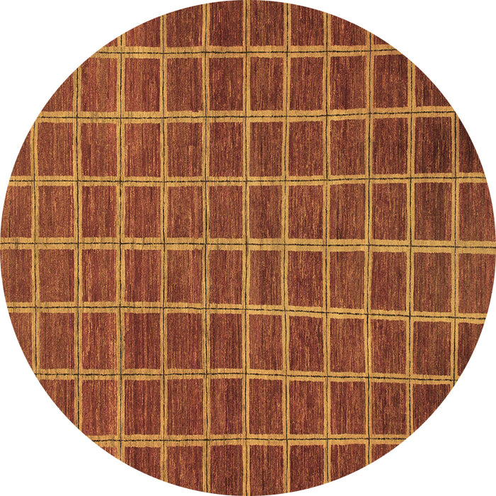 Round Checkered Brown Modern Rug, abs1577brn