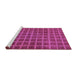 Sideview of Machine Washable Checkered Purple Modern Area Rugs, wshabs1577pur