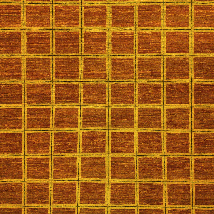 Machine Washable Checkered Yellow Modern Rug, wshabs1577yw