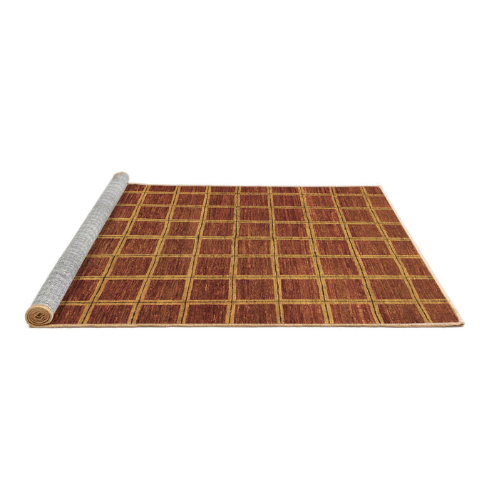 Sideview of Machine Washable Checkered Brown Modern Rug, wshabs1577brn