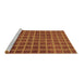 Sideview of Machine Washable Checkered Brown Modern Rug, wshabs1577brn