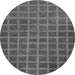 Round Checkered Gray Modern Rug, abs1577gry