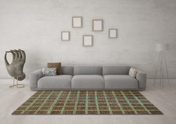 Machine Washable Checkered Light Blue Modern Rug in a Living Room, wshabs1577lblu