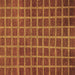 Square Machine Washable Checkered Brown Modern Rug, wshabs1577brn