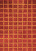 Machine Washable Checkered Orange Modern Area Rugs, wshabs1577org