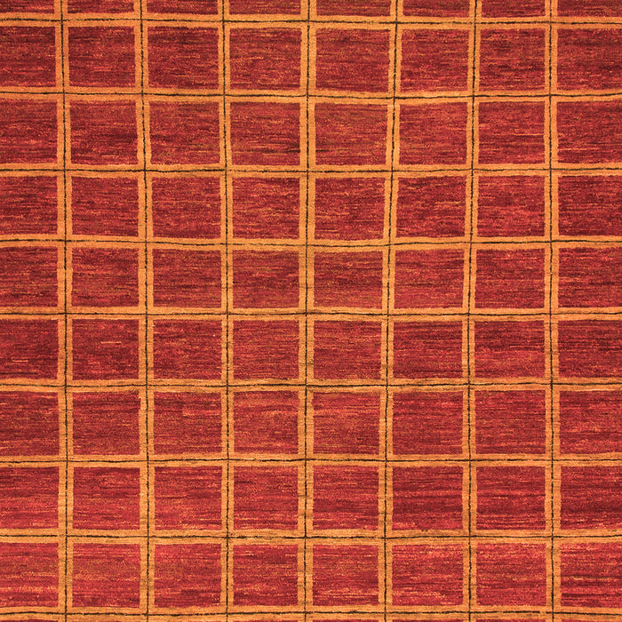 Checkered Orange Modern Rug, abs1577org