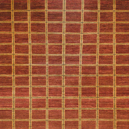 Square Abstract Red Checkered Rug, abs1577