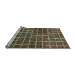 Sideview of Machine Washable Checkered Light Blue Modern Rug, wshabs1577lblu