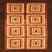 Square Abstract Orange Modern Rug, abs1578org