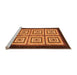 Sideview of Machine Washable Abstract Orange Modern Area Rugs, wshabs1578org