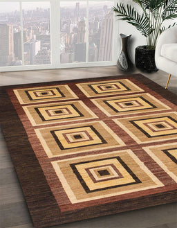 Abstract Orange Modern Rug in Family Room, abs1578