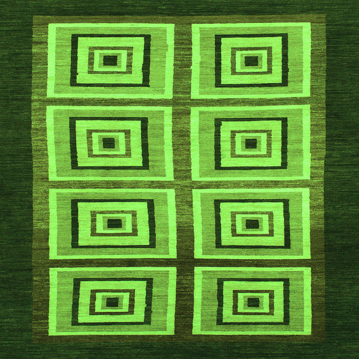 Square Abstract Green Modern Rug, abs1578grn