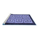 Sideview of Machine Washable Abstract Blue Modern Rug, wshabs1578blu