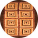 Round Abstract Orange Modern Rug, abs1578org